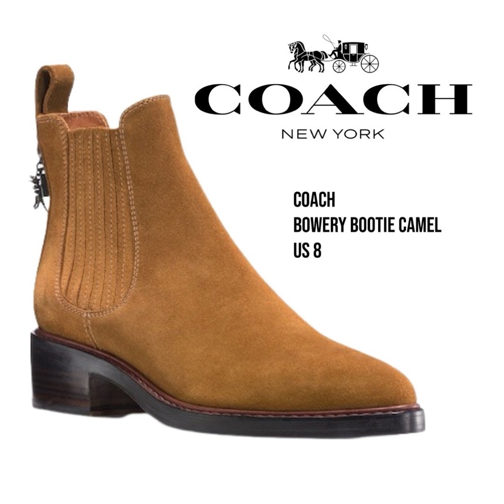COACH -Bowery Chelsea Bootie - Camel Suede - US 8